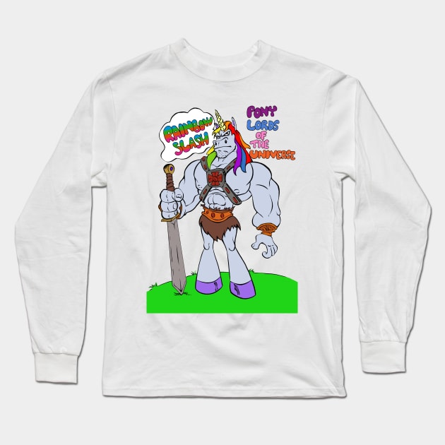 Rainbow Slash Long Sleeve T-Shirt by Johnny Skulls Designs 